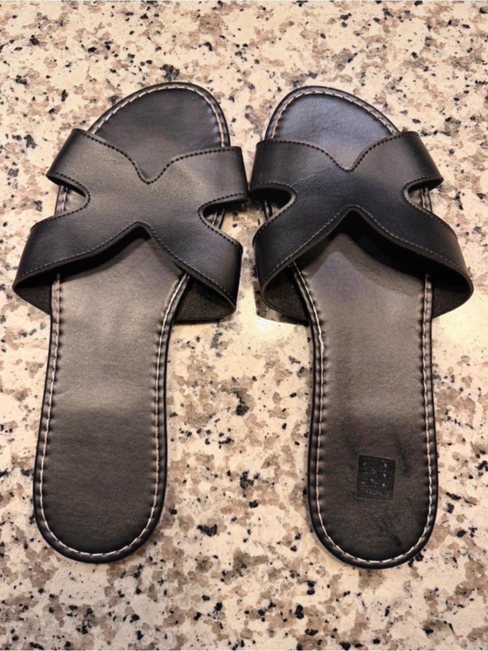 Amazon Black Women's Crossband Slide Sandals
